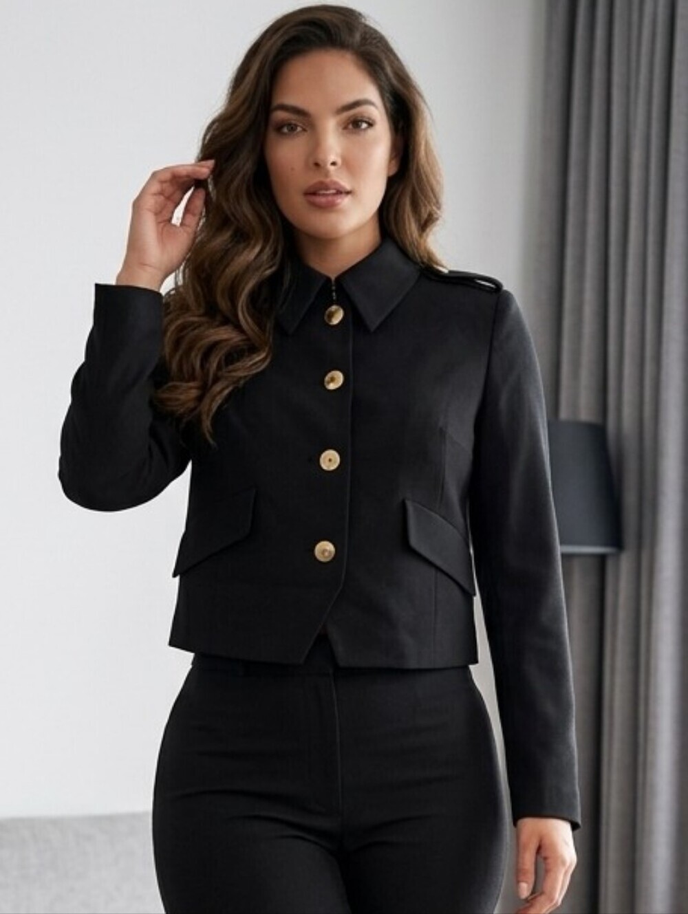 NWT Ellen Tracy Black & Gold Military Uniform Jacket  sz 12
